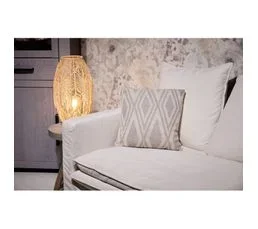 MEUBLETMOI Lot 2 Coussins Carrés 40 X 40 Cm Coton Brodé De Losanges Gris - Beam