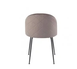 MEUBLETMOI Lot 4 Chaises Marron En Velours Et Pieds Métal Noir - Fara