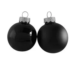MEUBLETMOI Lot De 32 Boules De Noël En Verre Noir Diamètre 3,5 Cm - Sven 5703