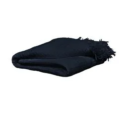 MEUBLETMOI Plaid 180 X 220 Cm En Quadruple Gaze De Coton Bleu Nuit - Pepa 2