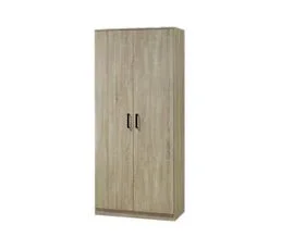 MEUBLORAMA Armoire Dalaman 2 Portes, Chêne Sonoma, Poignées Grises, Style Contemporain