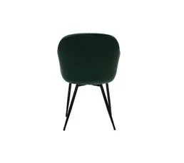 MILIBOO Chaise Design En Tissu Velours Vert Foncé Et Métal Noir Milly