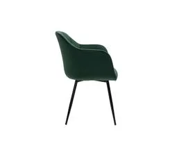 MILIBOO Chaise Design En Tissu Velours Vert Foncé Et Métal Noir Milly