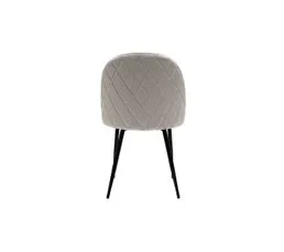 MILIBOO Chaises Design En Tissu Velours Taupe Et Métal Noir (lot De 2) Jovi