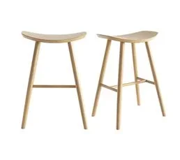 MILIBOO Tabourets De Bar Bois Clair H65 Cm (lot De 2) Demory