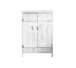 MOBILI REBECCA Buffet 2 Ports Bois Blanc Shabby 70x51x30