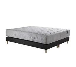NUIT CELESTE Ensemble Séléné - Matelas Ressorts Ensachés Accueil Latex Anthracite, 160 X 200 Cm
