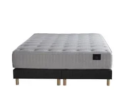 NUIT CELESTE Ensemble Séléné - Matelas Ressorts Ensachés Accueil Latex Anthracite, 160 X 200 Cm