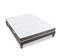OLYMPE LITERIE Ensemble Intuition 180x200 Cm Matelas Mousse + Sommier Bois