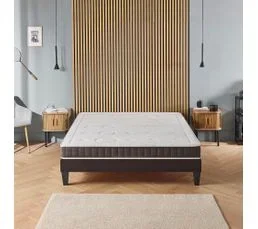 OLYMPE LITERIE Ensemble Intuition 180x200 Cm Matelas Mousse + Sommier Bois