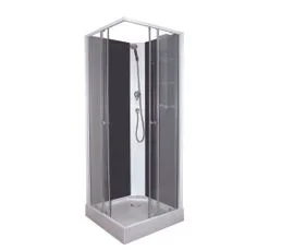 ONDEE Cabine Melia - Sans Silicone - 80x80cm - Profilés Aluminium - Blanc - En Kit