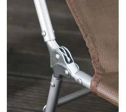 OUTSUNNY Bain De Soleil Transat Pliable Inclinable Acier Teslin