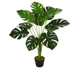OUTSUNNY Plante Artificielle Monstera H. 85 Cm Feuilles De Tortue Réalistes Pot Inclus
