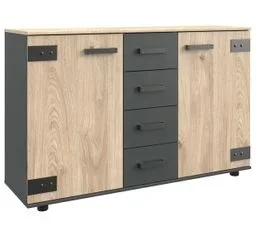 PEGANE Chambre à Coucher Complète Adulte (lit 180x200 Cm + 2chevets+commode+armoire) Coloris Chêne