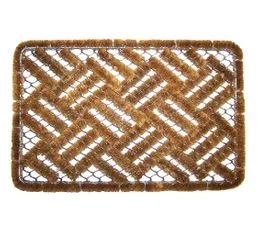 PEGANE Tapis Gratte-pieds  " Teckland "  En Coco Et Métal -  Largeur 40 X Longueur 60 Cm