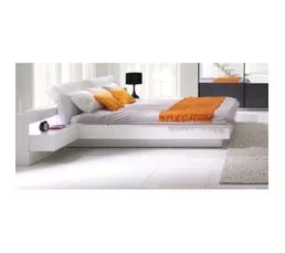 PRICE FACTORY Lit Double Pour Adulte 180x200 Cm Collection Renato Avec Sommier Et Tables De Chevet Intégrées, Sys