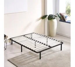 SAMPUR Sommier EcoFlex 160x200cm - Résistant Et Confortable - Lattes Renforcées - Pieds Inclus