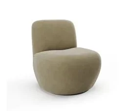 SIA HOME Fauteuil Pivotant En Tissu Velours Beige