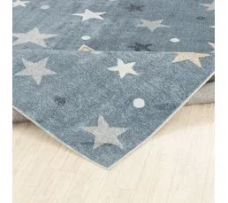 SURYA Tapis Enfant Lavable En Machine Étoiles Bleu/beige 140x200