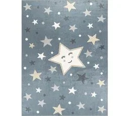 SURYA Tapis Enfant Lavable En Machine Étoiles Bleu/beige 140x200