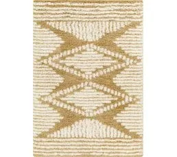 SURYA Tapis Shaggy Bohème Blanc/ocre 160x220