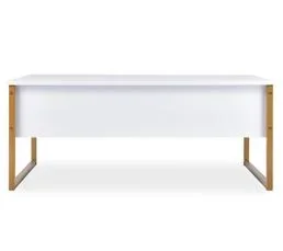 Table Basse Design "valentin" 90cm Blanc et Or