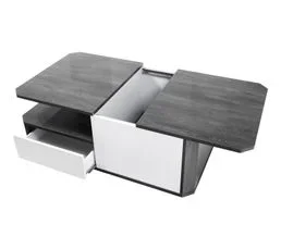 Table basse L.117 MATERA Blanc/imitation chêne gris