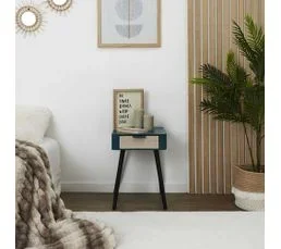 Table De Chevet 1 Tiroir En Mdf - Bleu Canard