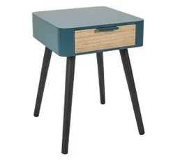 Table De Chevet 1 Tiroir En Mdf - Bleu Canard
