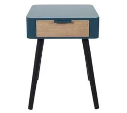 Table De Chevet 1 Tiroir En Mdf - Bleu Canard