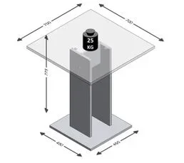 Table De Repas Design "sanary" 77cm Blanc et Gris