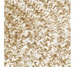 Tapis Fait à La Main Jute Blanc Et Naturel 90 Cm Dec023517