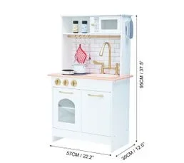 Teamson Kids Cuisine Enfant En Bois Dinette Fille Garçon Mixte Blanc