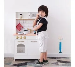 Teamson Kids Cuisine Enfant En Bois Dinette Fille Garçon Mixte Blanc