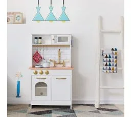 Teamson Kids Cuisine Enfant En Bois Dinette Fille Garçon Mixte Blanc