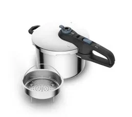 TEFAL Tefal Cocotte-minute Inox, Autocuiseur 6 L, Induction, Programmes Légumes Et Viande