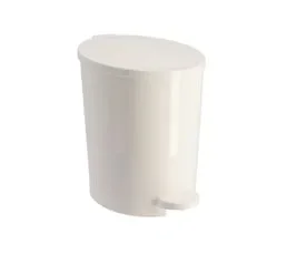 TENDANCE Poubelle à Pédale Blanche Avec Couvercle 4l