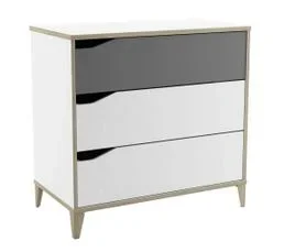 TERRE DE NUIT Commode 3 Tiroirs Blanc