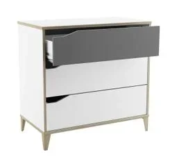 TERRE DE NUIT Commode 3 Tiroirs Blanc
