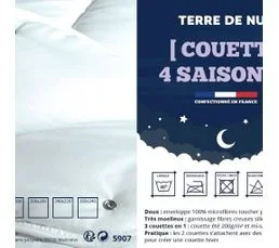 TERRE DE NUIT Couette Modulable 4 Saisons 3 En 1 140x200
