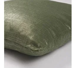 THE DECO FACTORY Coussin En Coton, Lin Et Lurex Aux Reflets Irisés Kaki 40x40 - Comete Old