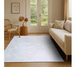 THE DECO FACTORY Tapis Extra Doux En Polyester Blanc 160x220 - Tendrement