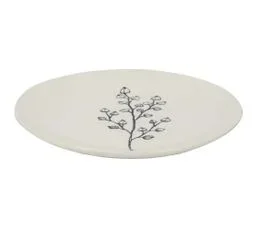 THE HOME DECO FACTORY Assiette En Porcelaine Cottage 20 Cm (lot De 6) Blanc Et Gris