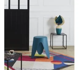 THE HOME DECO FACTORY Tabouret Eve Bleu Canard