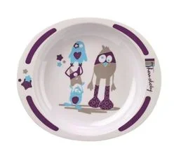 THERMOBABY Assiette Mon Petit Monstre Mélamine Blanc Et Violet