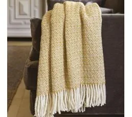 TOISON D'OR Plaid Cervinia Miel 130 X 170 Cm Jaune
