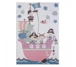 UNAMOURDETAPIS Tapis Enfant 80x150 Rectangle Tissé Crème Piratoji