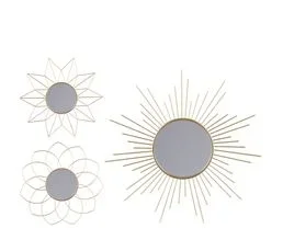 URBAN LIVING Set De 3 Miroirs Gold Home - Doré