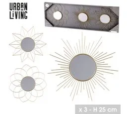 URBAN LIVING Set De 3 Miroirs Gold Home - Doré