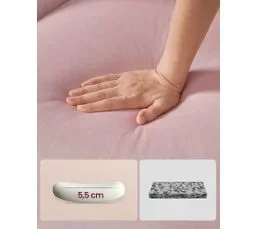 VASAGLE Lot De 2 Chaises Salle à Manger, Coussin Rembourré 5,5 Cm D’épaisseur, Rose Bonbon Et Blanc Nuage